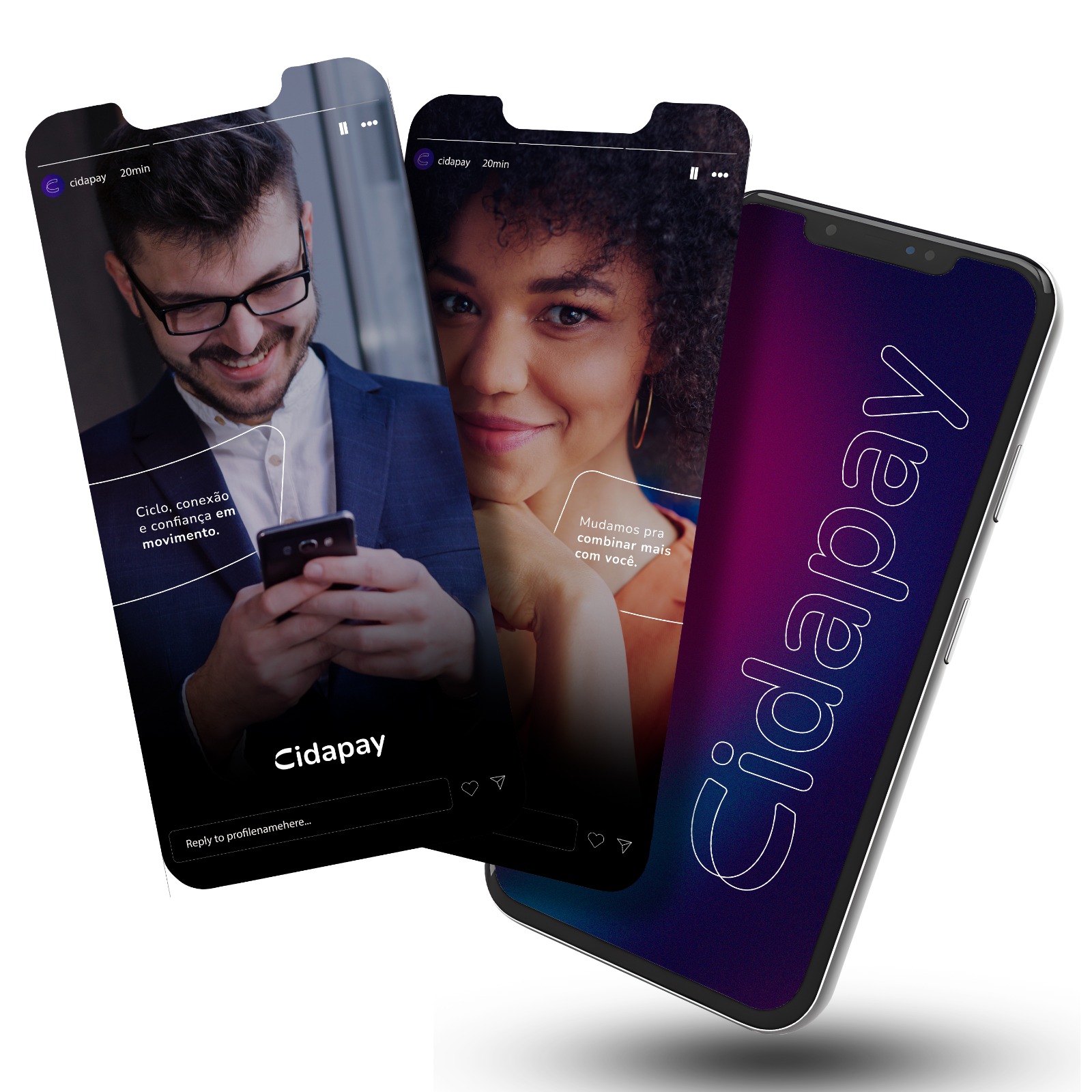 Interface do aplicativo CIDAPAY exibida em tela cheia